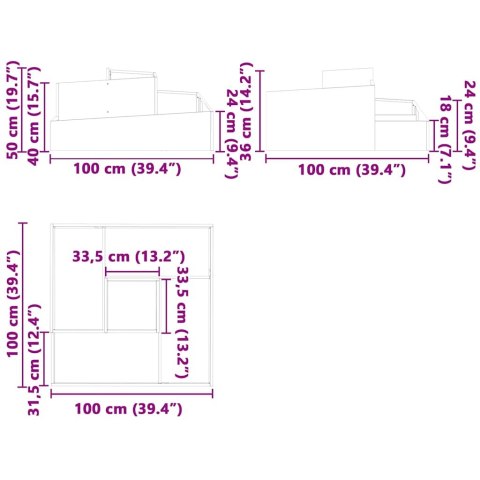 DONICZKA OGRODOWA CZARNY 100X100X50CM STAL ZIMNOGIĘTA