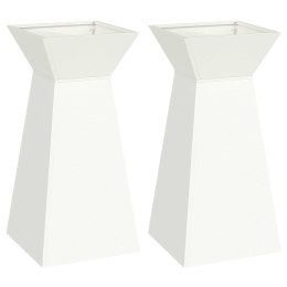 VidaXL Donica słupowa 2 pcs Biały 35 x 35 x 73 cm