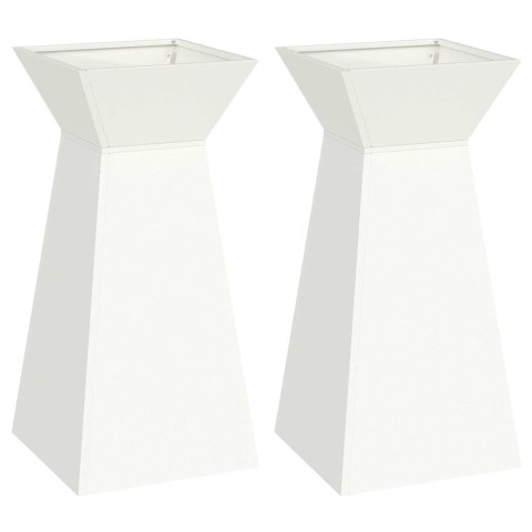 VidaXL Donica słupowa 2 pcs Biały 35 x 35 x 73 cm