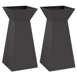 VidaXL Donica słupowa 2 pcs Czarny 35 x 35 x 73 cm