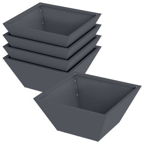 VidaXL Doniczka ogrodowa 5 pcs Antracyt 35 x 35 x 15 cm