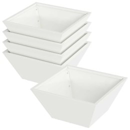 VidaXL Doniczka ogrodowa 5 pcs Biały 35 x 35 x 15 cm Stal zimnogięta