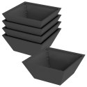 VidaXL Doniczka ogrodowa 5 pcs Czarny 40 x 40 x 15 cm Stal zimnogięta