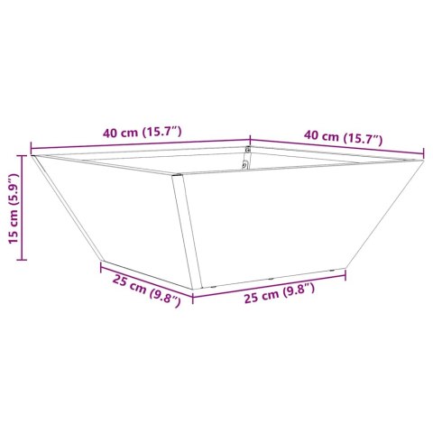 DONICZKA OGRODOWA CZARNY 40X40X15CM STAL ZIMNOGIĘTA
