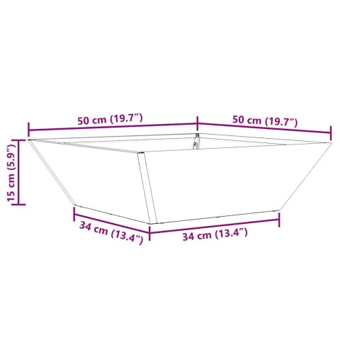 VidaXL Doniczka ogrodowa Srebrny 50 x 50 x 15 cm Stal Galwanizowana