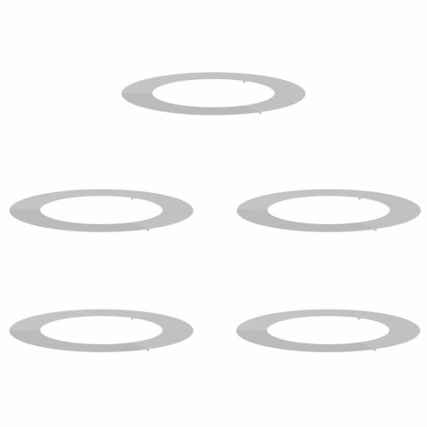 PIERŚCIEŃ DREWNY OBRZEŻE OGRODOWE METALOWE 5 SZT SREBRNY