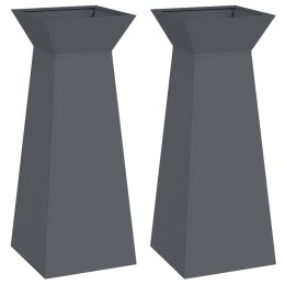 VidaXL Donica słupowa 2 pcs Antracyt 40 x 40 x 100 cm
