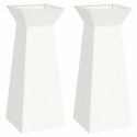 VidaXL Donica słupowa 2 pcs Biały 40 x 40 x 100 cm