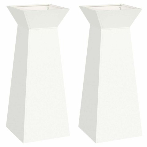 VidaXL Donica słupowa 2 pcs Biały 40 x 40 x 100 cm