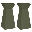 VidaXL Donica słupowa 2 pcs Oliwkowy 35 x 35 x 73 cm