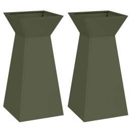 VidaXL Donica słupowa 2 pcs Oliwkowy 35 x 35 x 73 cm