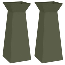 VidaXL Donica słupowa 2 pcs Oliwkowy 40 x 40 x 100 cm