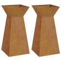 VidaXL Donica słupowa 2 pcs Srebrny 35 x 35 x 73 cm