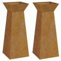 VidaXL Donica słupowa 2 pcs Srebrny 40 x 40 x 100 cm