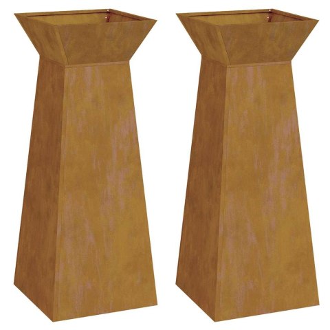 VidaXL Donica słupowa 2 pcs Srebrny 40 x 40 x 100 cm