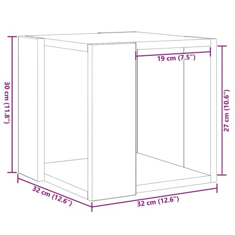 VidaXL Stolik kawowy Stare drewno 32 x 32 x 30 cm