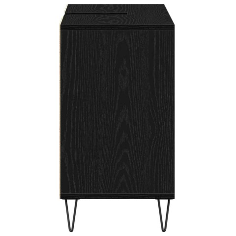 SZAFKA ŁAZIENKOWA Z PÓŁKĄ Z DRZWIAMI CZARNY 80X 33X 60CM