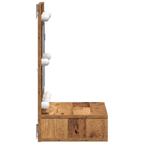 SZAFKA Z LUSTREM Z PÓŁKĄ STARE DREWNO 60X31,5X62CM