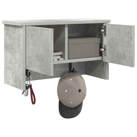 VidaXL Wieszak na płaszcze montowany na ścianie z półką Betonowy szary