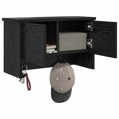 WIESZAK NA PŁASZCZE MONTOWANY NA ŚCIANIE Z PÓŁKĄ CZARNY DĄB