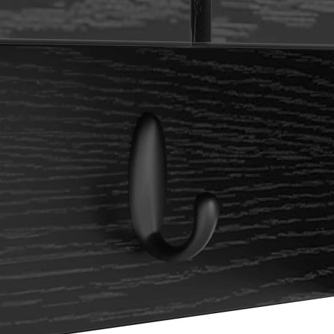 WIESZAK NA PŁASZCZE MONTOWANY NA ŚCIANIE Z PÓŁKĄ CZARNY DĄB