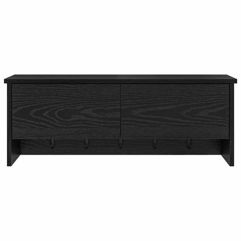 VidaXL Wieszak na płaszcze montowany na ścianie z półką Czarny dąb