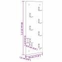 VidaXL Wieszak na płaszcze montowany na ścianie Biały 30 x 1.5 x 80 cm