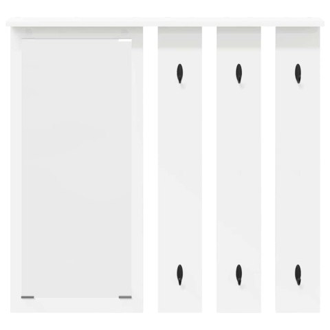 VidaXL Wieszak na płaszcze montowany na ścianie Biały 84 x 10 x 80 cm