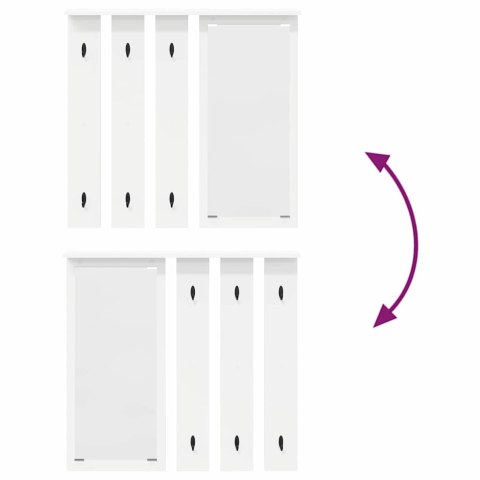 VidaXL Wieszak na płaszcze montowany na ścianie Biały 84 x 10 x 80 cm