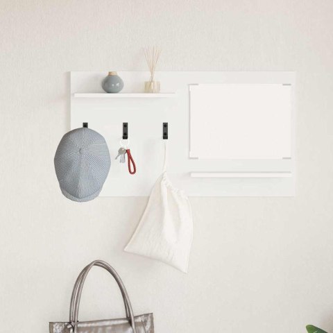 VidaXL Wieszak na płaszcze montowany na ścianie Biały 90 x 10 x 50 cm