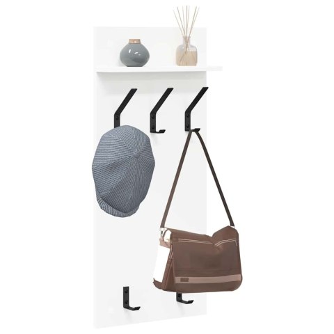 VidaXL Wieszak na płaszcze montowany na ścianie Biały 90 x 40 x 10 cm