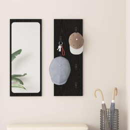 VidaXL Wieszak na płaszcze montowany na ścianie Czarny dąb