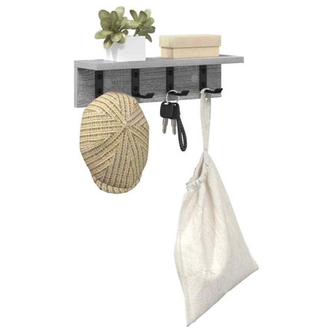 VidaXL Wieszak na płaszcze montowany na ścianie Szary dąb sonoma