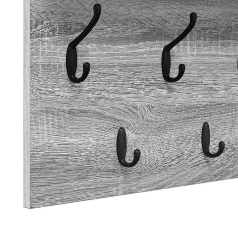 VidaXL Wieszak na płaszcze montowany na ścianie Szary dąb sonoma