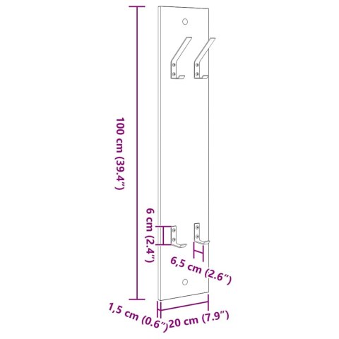 VidaXL Wieszak na płaszcze montowany na ścianie Szary dąb sonoma