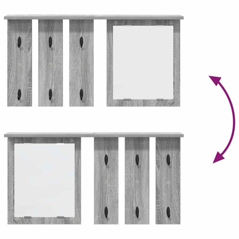 VidaXL Wieszak na płaszcze montowany na ścianie Szary dąb sonoma