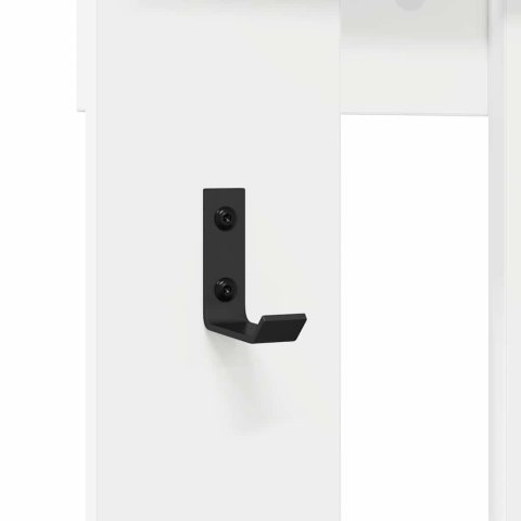 VidaXL Wieszak na płaszcze montowany na ścianie Z lustrem Biały