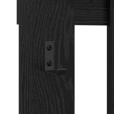 VidaXL Wieszak na płaszcze montowany na ścianie Z lustrem Dąb czarny