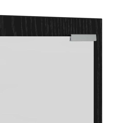 VidaXL Wieszak na płaszcze montowany na ścianie Z lustrem Dąb czarny