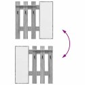 VidaXL Wieszak na płaszcze montowany na ścianie Z lustrem Szary sonoma