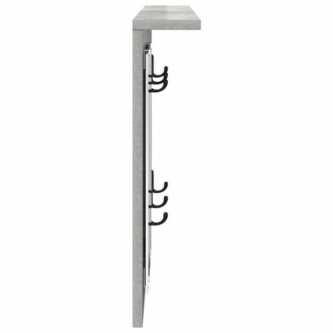 VidaXL Wieszak na płaszcze montowany na ścianie z półką Betonowy szary