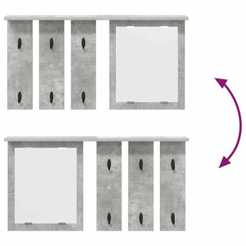 VidaXL Wieszak na płaszcze montowany na ścianie z półką Betonowy szary