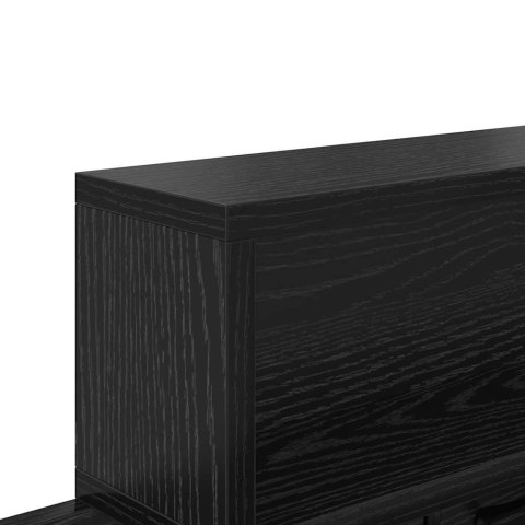 VidaXL Wieszak na płaszcze montowany na ścianie z półką Czarny dąb