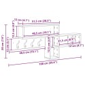 VidaXL Wieszak na płaszcze montowany na ścianie z półką Czarny dąb