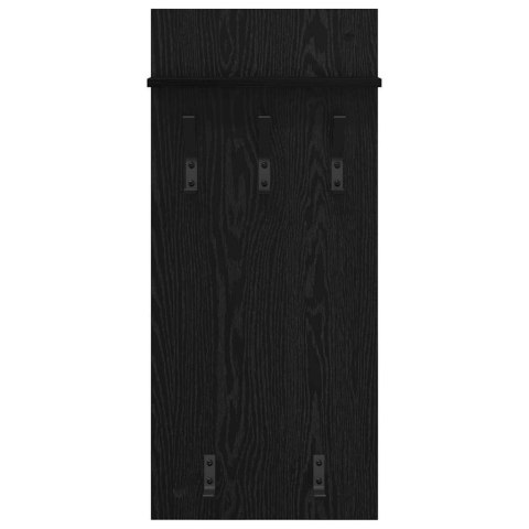 VidaXL Wieszak na płaszcze montowany na ścianie z półką Czarny dąb