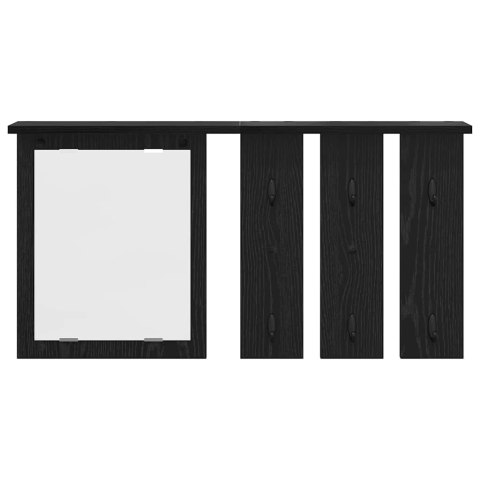 VidaXL Wieszak na płaszcze montowany na ścianie z półką Czarny dąb