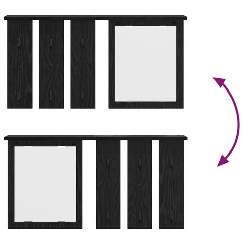 VidaXL Wieszak na płaszcze montowany na ścianie z półką Czarny dąb