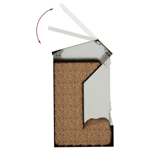 VidaXL Karma dla Królików Srebrny 64.5 x 25.5 x 45.5 cm