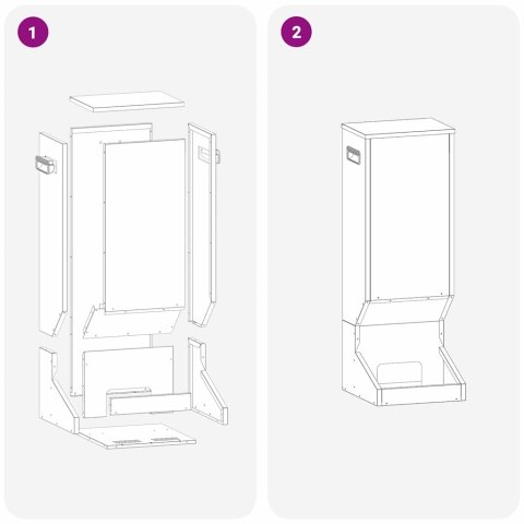 KARMNIK DLA JELENI CZARNY 28X30X80CM STAL ZIMNOWALCOWANA