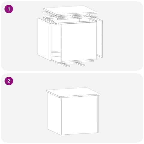VidaXL Skrzynia do przechowywania na zewnątrz Czarny 55 x 50,5 x 50 cm